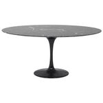 Preto nero marquina - TULIPE MESA OVAL 160X90 PEDRA