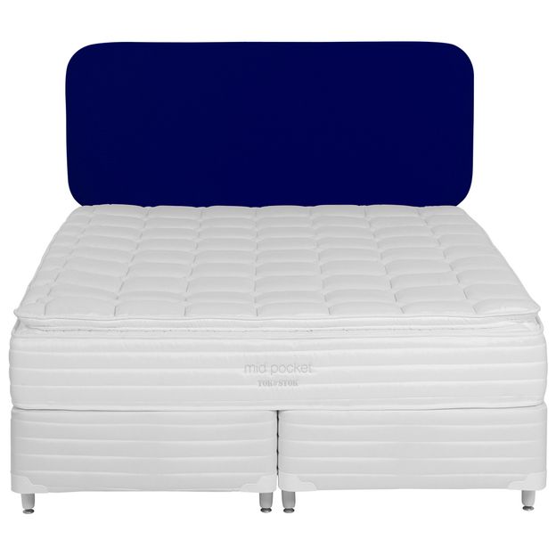 HIT CAMA QUEEN MID POCKET BRANCO/MIRTILO ELÉTRICO | Tok&Stok