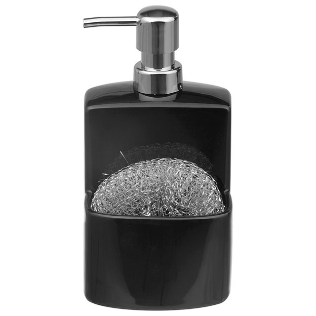 PORTA-DETERGENTE-ESPONJA-PRETO-CROMADO-MYSA