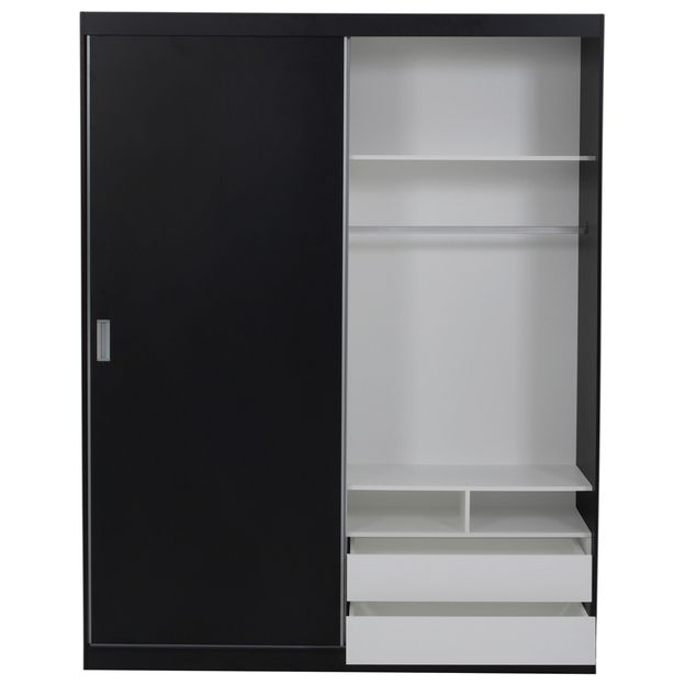 GUARDA-ROUPA-2P-DE-CORRER-180-PRETO-BRANCO-NOVILE