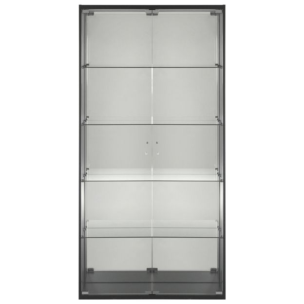 CRISTALEIRA-2-PORTAS-92X38-PRETO-INCOLOR-SHOWGLASS