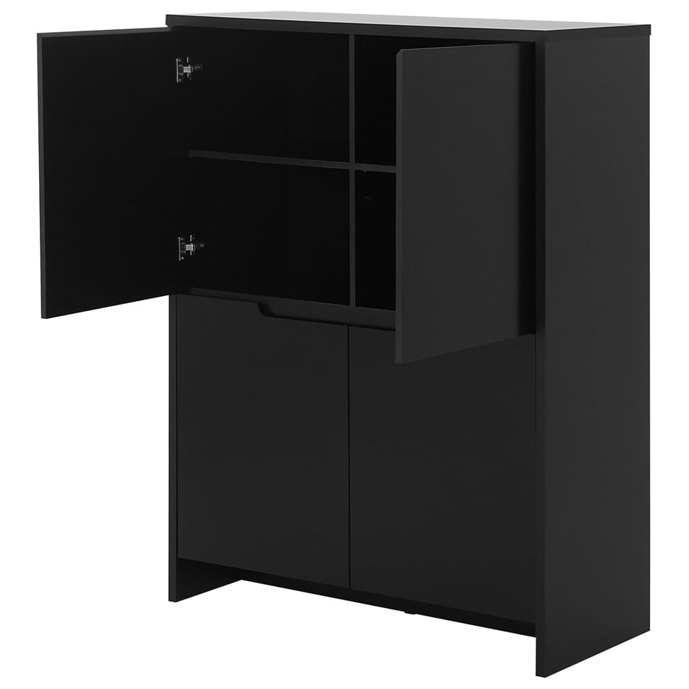 BUFFET-ARMARIO-4P-2GV-108X46-PRETO-PRETO-INDOOR
