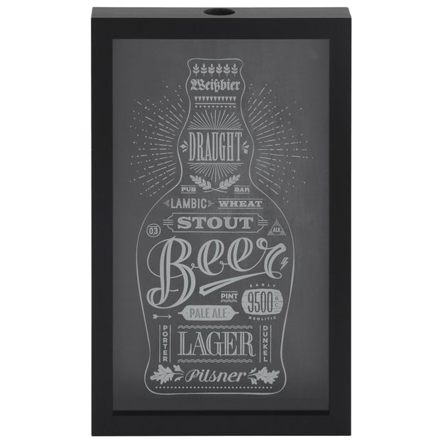 QUADRO-PORTA-TAMPAS-27-CM-X-44-CM-PRETO-BRANCO-BEER-CAPS