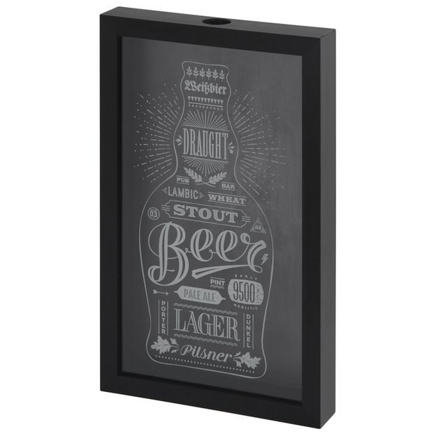 QUADRO-PORTA-TAMPAS-27-CM-X-44-CM-PRETO-BRANCO-BEER-CAPS