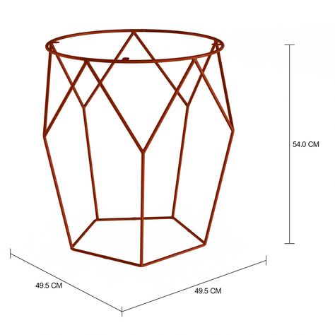 Imagem com medidas do produto GEOMETRIC BASE MESA LATERAL