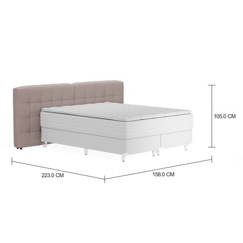 Imagem com medidas do produto SOFO CAMA QUEEN/KING MID POCKET
