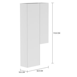Imagem com medidas do produto HIDRI ARMÁRIO COM 2 PORTAS ESPELHO