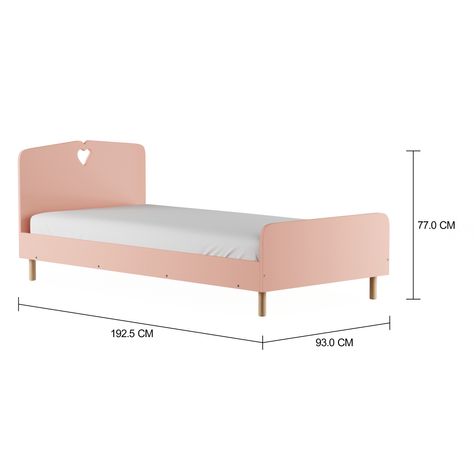 Imagem com medidas do produto MY LITTLE LOVE CAMA SOLTEIRO 88 CM