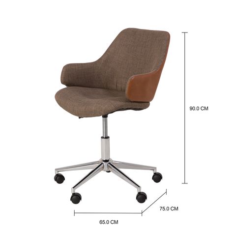 Imagem com medidas do produto KLEM CADEIRA HOME OFFICE
