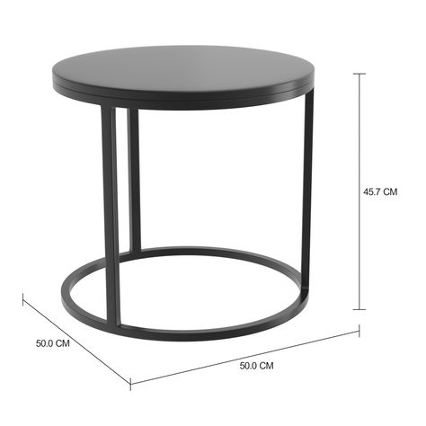 Imagem com medidas do produto STABIL ROUND MESA LATERAL BAIXA REDONDA 50 CM