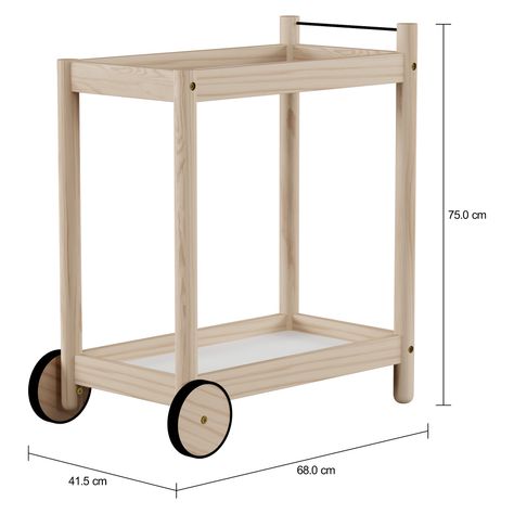 Imagem com medidas do produto KARRY CARRINHO 68 CM X 41 CM