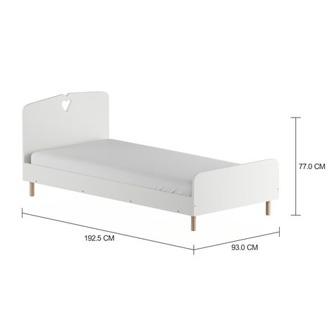 Imagem com medidas do produto MY LITTLE LOVE CAMA SOLTEIRO 88 CM