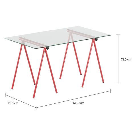 Imagem com medidas do produto TRET MESA 130X75