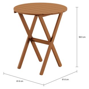 Imagem com medidas do produto SABROSA MESA DOBRÁVEL REDONDA 70 CM