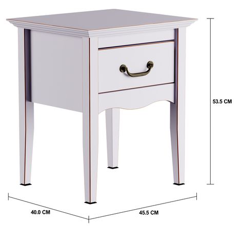 Imagem com medidas do produto PAYSAN MESA DE CABECEIRA 1 GAVETA