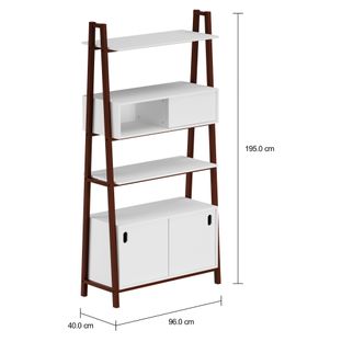 Imagem com medidas do produto ARQUITET ESTANTE 3 PORTAS DE CORRER 96 CM X 1,95 M