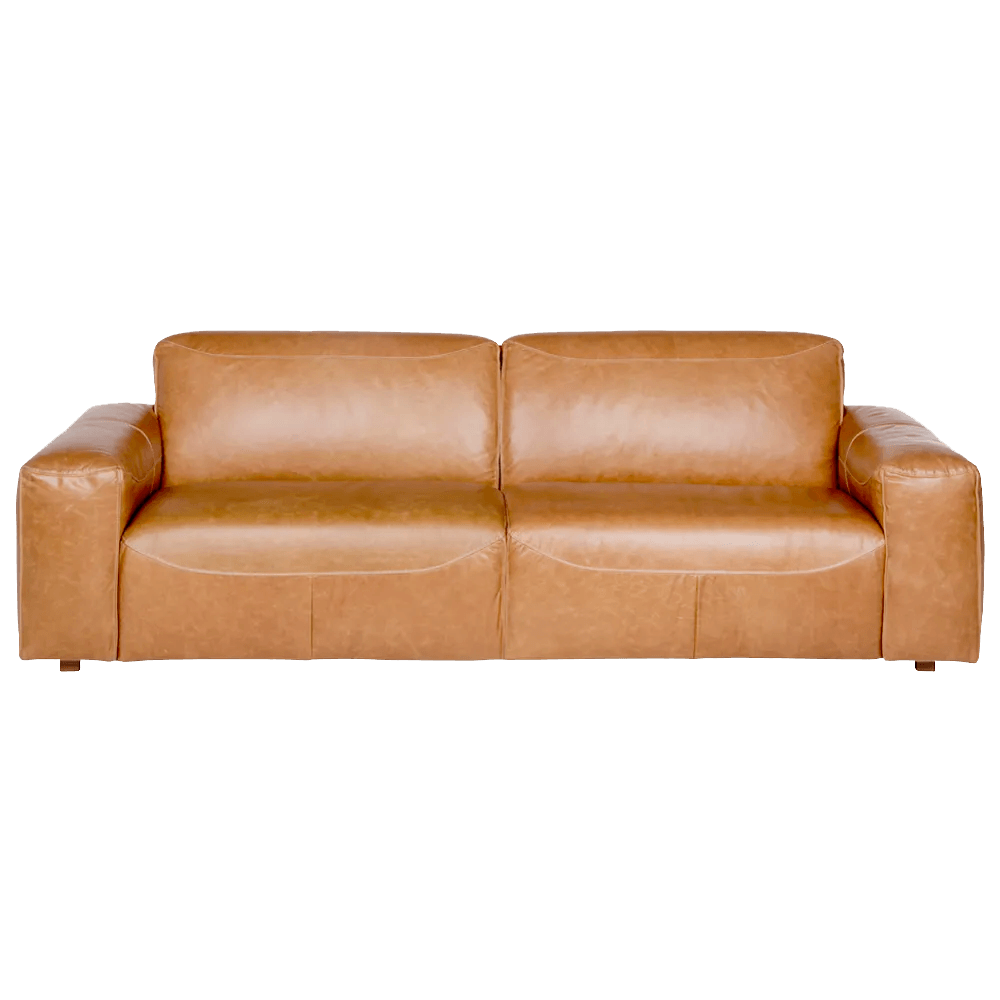 Sofá 3 Lugares Couro Nozes Pub Tok Stok