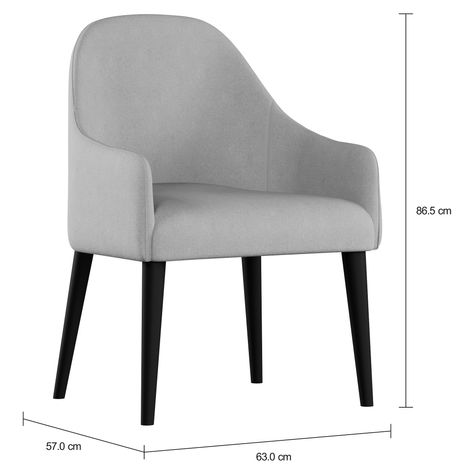 Imagem com medidas do produto LOEN POLTRONA