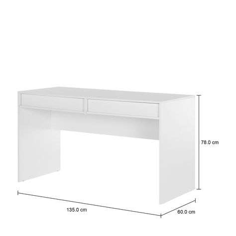 Imagem com medidas do produto STUDIEN MESA 2 GAVETAS 1,35 M X 60 CM