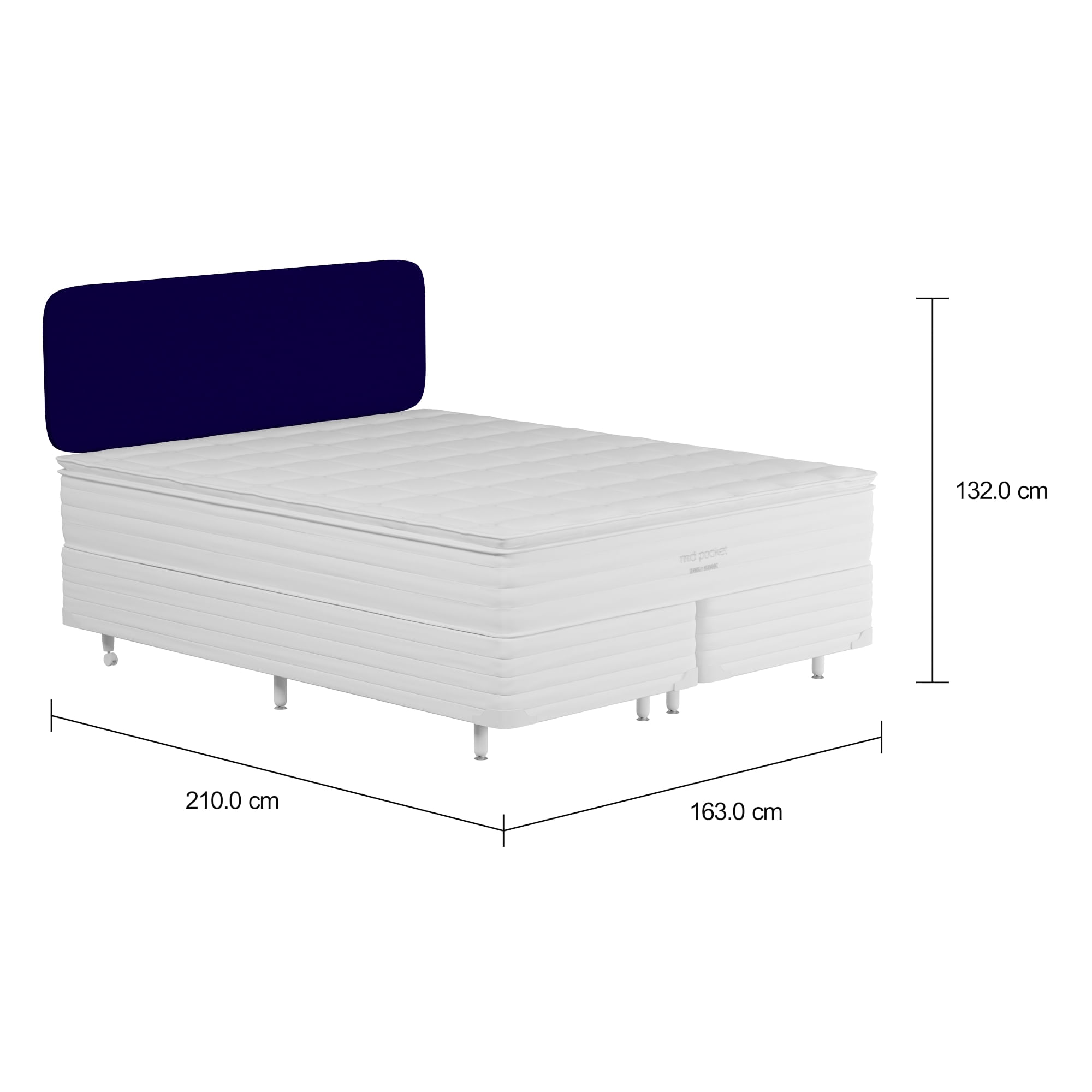 HIT CAMA QUEEN MID POCKET BRANCO/MIRTILO ELÉTRICO | Tok&Stok