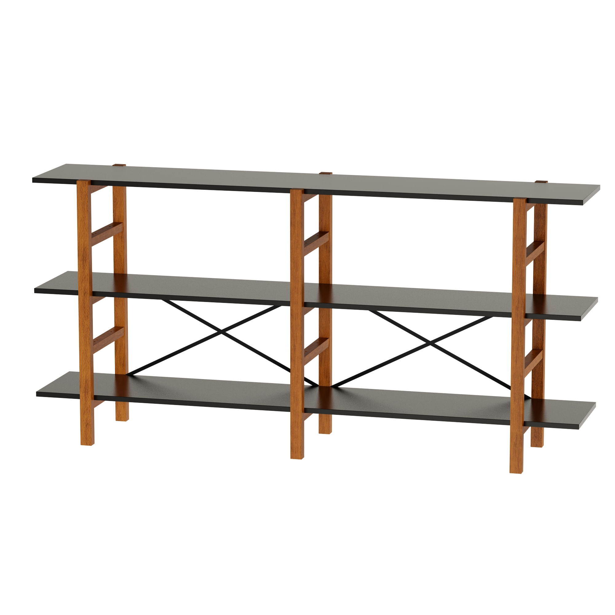 ESTANTE 1,61 M X 78 CM SKADA PRETO/NOZES | Tok&Stok