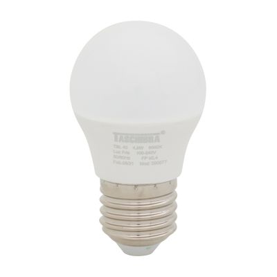 LÂMPADA LED BULBO BOLINHA E27 4,8W 127 220V LUZ AMARELA TASCHIBRA