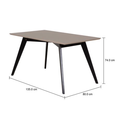 Imagem com medidas do produto MESA 1,35 M X 80 CM TAVE SQUARE