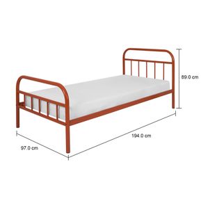 Imagem com medidas do produto CAMA DE SOLTEIRO 88 CM MABOO