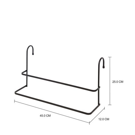 Imagem com medidas do produto PORTA-TOALHA DUPLO PARA BOX APOLO