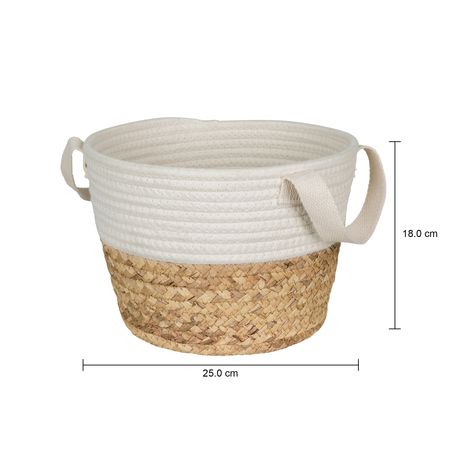 Imagem com medidas do produto CESTO COM ALÇA 18 CM X 25 CM X 25 CM ISLA