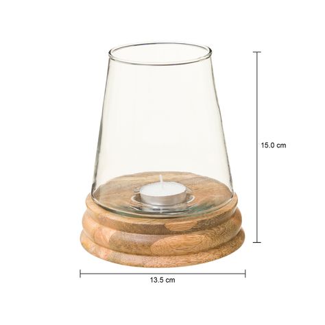 Imagem com medidas do produto SUPORTE VELA ACÁCIA