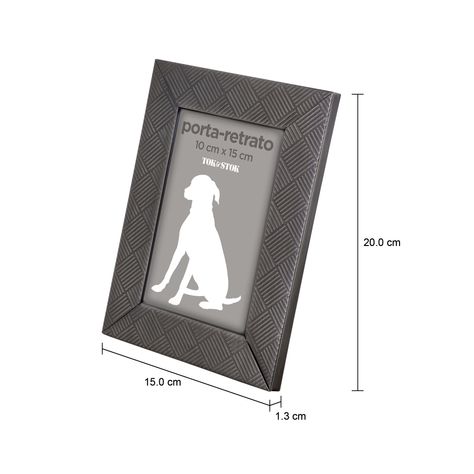 Imagem com medidas do produto PORTA-RETRATO 10 CM X 15 CM MASTERY