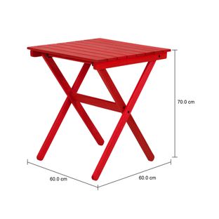 Imagem com medidas do produto MESA DOBRÁVEL 60 CM X 60 CM NAIPE