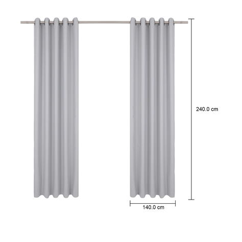 Imagem com medidas do produto CORTINA BLACKOUT 70% 2 PEÇAS 1,40 M X 2,40 M MELIÁ