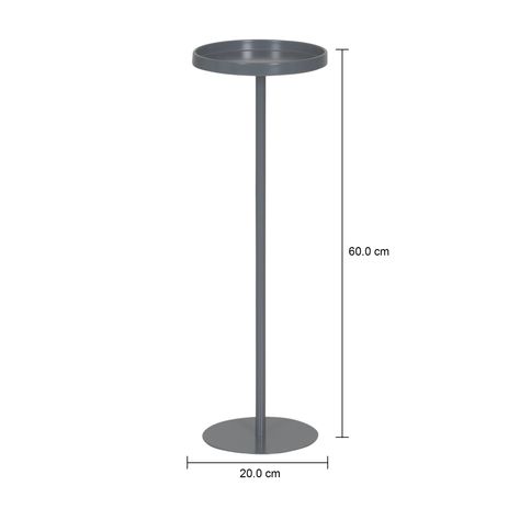 Imagem com medidas do produto MESA LATERAL ALTA REDONDA 20 CM MULE