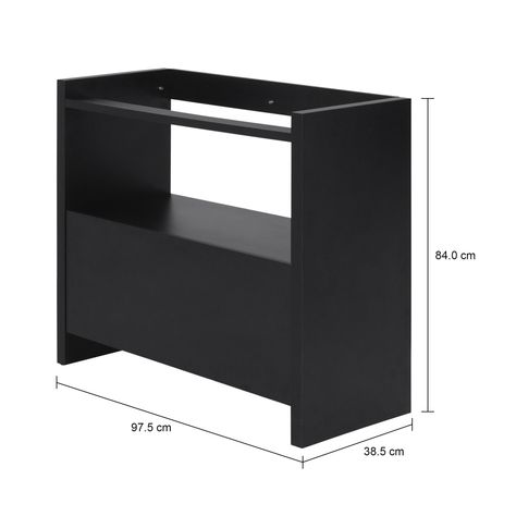 Imagem com medidas do produto BASE DE ESTANTE 1 PORTA 97 CM X 84 CM VETRO