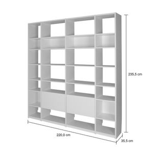 Imagem com medidas do produto ESTANTE 2 PORTAS BASCULANTES 2,20 M X 2,35 M LITERARY