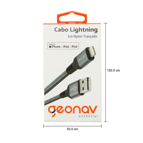 Imagem com medidas do produto CABO LIGHTNING TECH PLUS