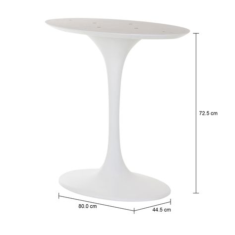 Imagem com medidas do produto BASE DE MESA OVAL FV 1,60 M TULIPE