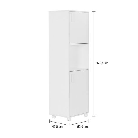 Imagem com medidas do produto ARMÁRIO 2 PORTAS COM RODÍZIOS FUNCTION