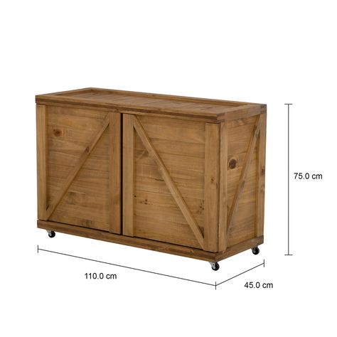 Imagem com medidas do produto BUFFET 2 PORTAS 1,10 M X 45 CM CRATES