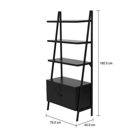 Imagem com medidas do produto ESTANTE COM 2 PORTAS 79 CM X 1,80 M WORKSPACE