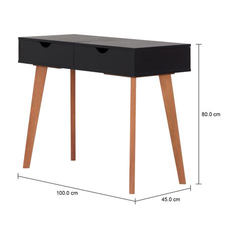 Imagem com medidas do produto PENTEADEIRA/ESCRIVANINHA COM ESPELHO 1 GAVETA 1 M X 45 CM LIN