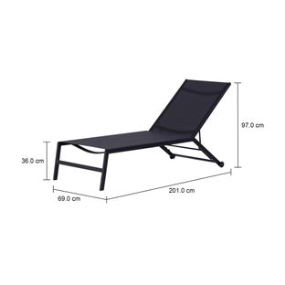 Imagem com medidas do produto CHAISE LONGUE TULUM