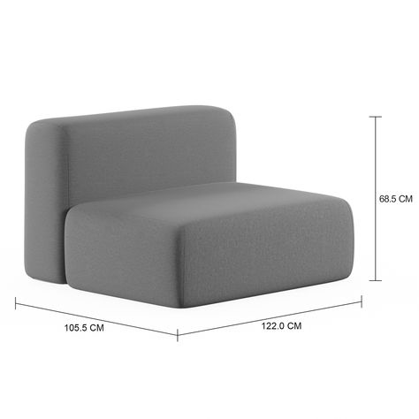 Imagem com medidas do produto OSLO MÓDULO SOFÁ 1 LUGAR