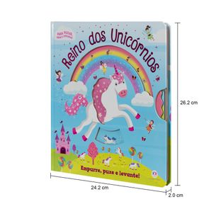 Imagem com medidas do produto LIVRO REINO DOS UNICÓRNIOS