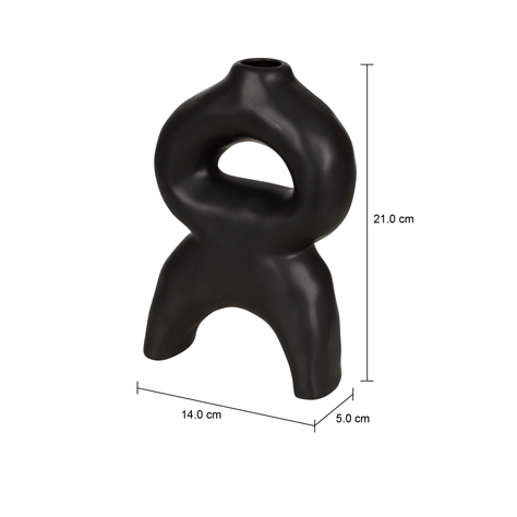 Imagem com medidas do produto VASO DECORATIVO 21 CM SANAMU