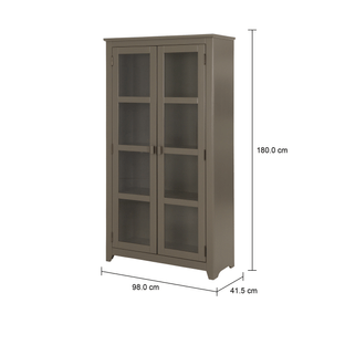 Imagem com medidas do produto CRISTALEIRA 2 PORTAS 98 CM X 1,80 M CHAMBÉRY