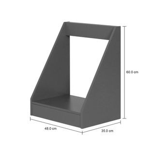 Imagem com medidas do produto MÓDULO ESTANTE 1 GAVETA 48 CM X 60 CM MÍNIMO