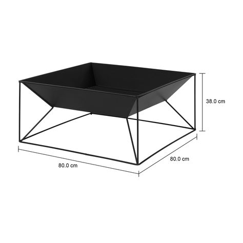 Imagem com medidas do produto FIRE PIT / LAREIRA EXTERNA 38 CM X 80 CM X 80 CM BRASA